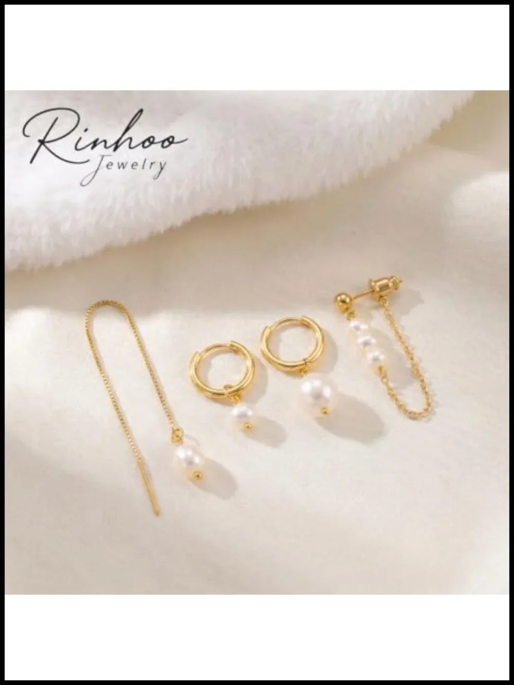 4pcs Dainty Huggie Earrings Set 14K Gold Plated Hypoallergenic for Women
